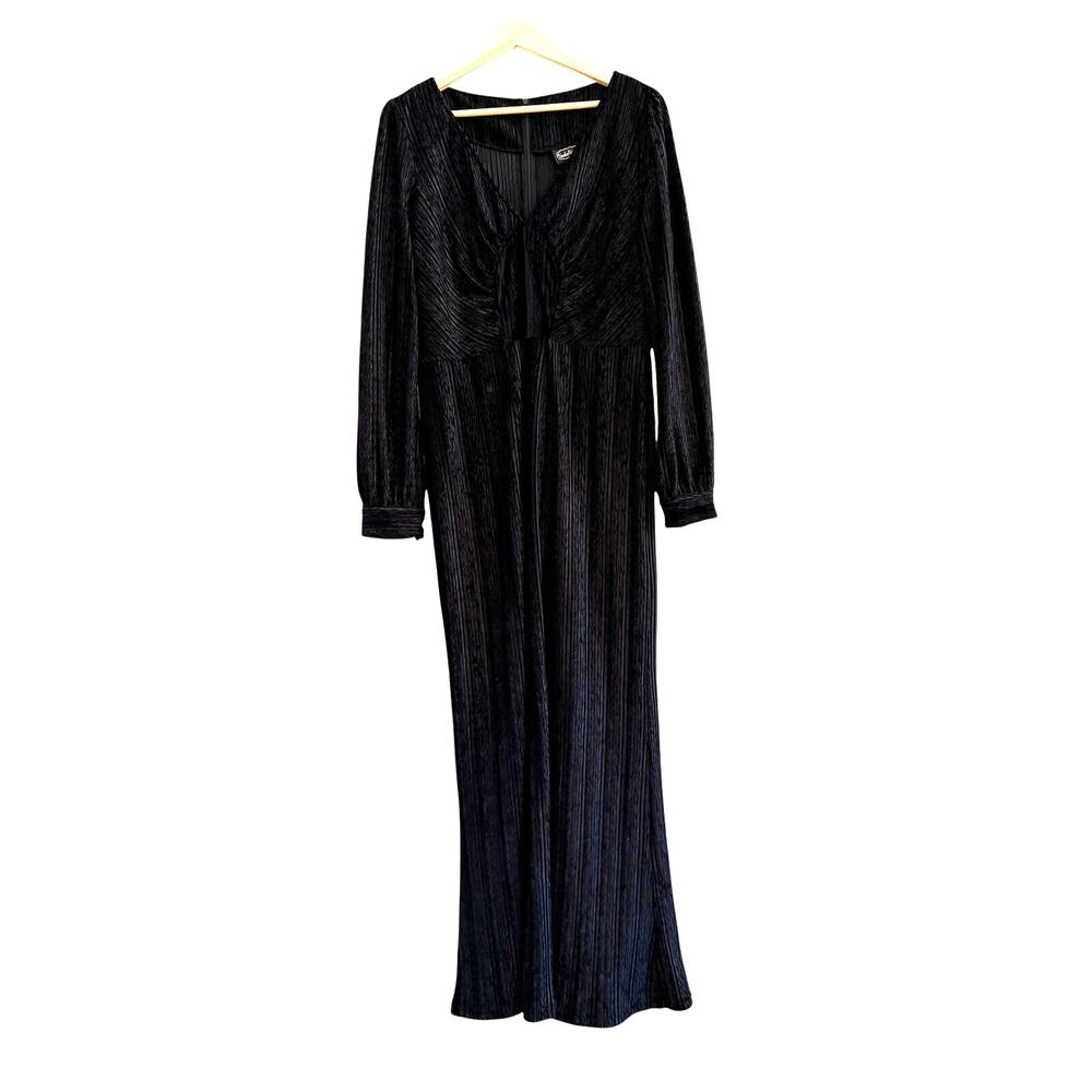 Voodoo Vixen Velvet Jewel Maxi Dress Women XL READ Black Whimsigoth Vintage
